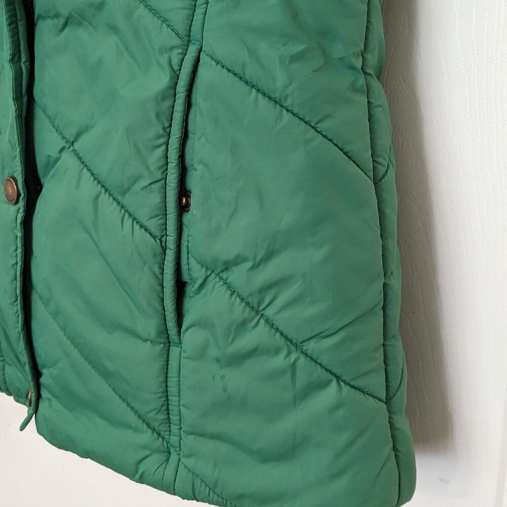 Tommy Hilfiger Puffer Vest Womens Jacket Green Multi Pockets Full zip Size XS - Picture 5 of 11